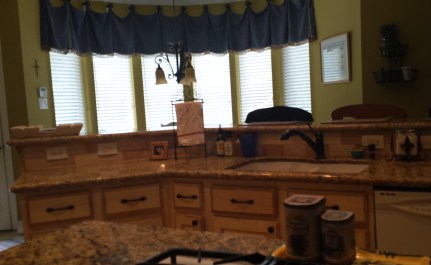 Kitchen counter after paper sort